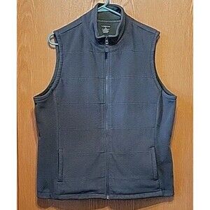 Lands' End Women's XL 18 Fleece Vest Lined Quilted Zip Front Green Pockets Solid